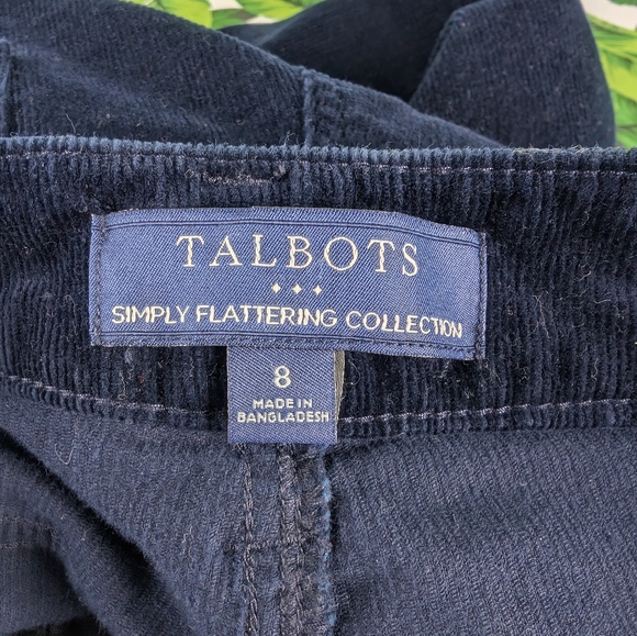 Talbot's Simply Flattering Straight Corduroy Navy Pant (Size: 8) 15oz - Picture 7 of 9